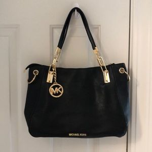 Michael Kors NWT Black Leather Tote Bag